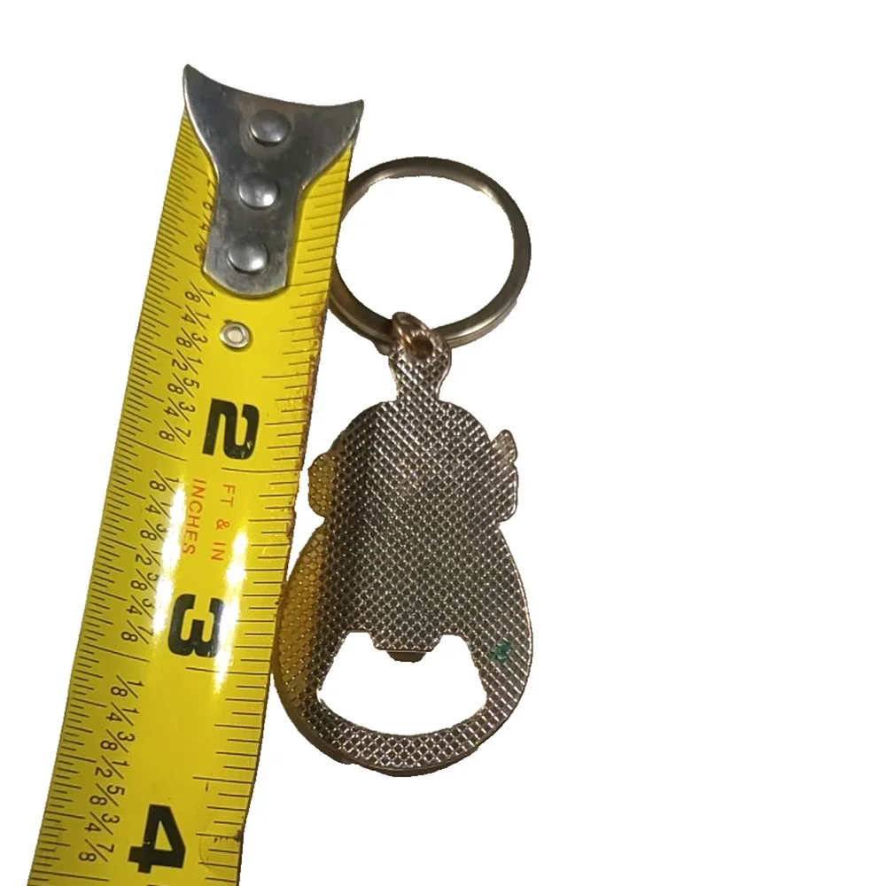 Poppin Bottles Bottle Opener Keychain Gold Tone